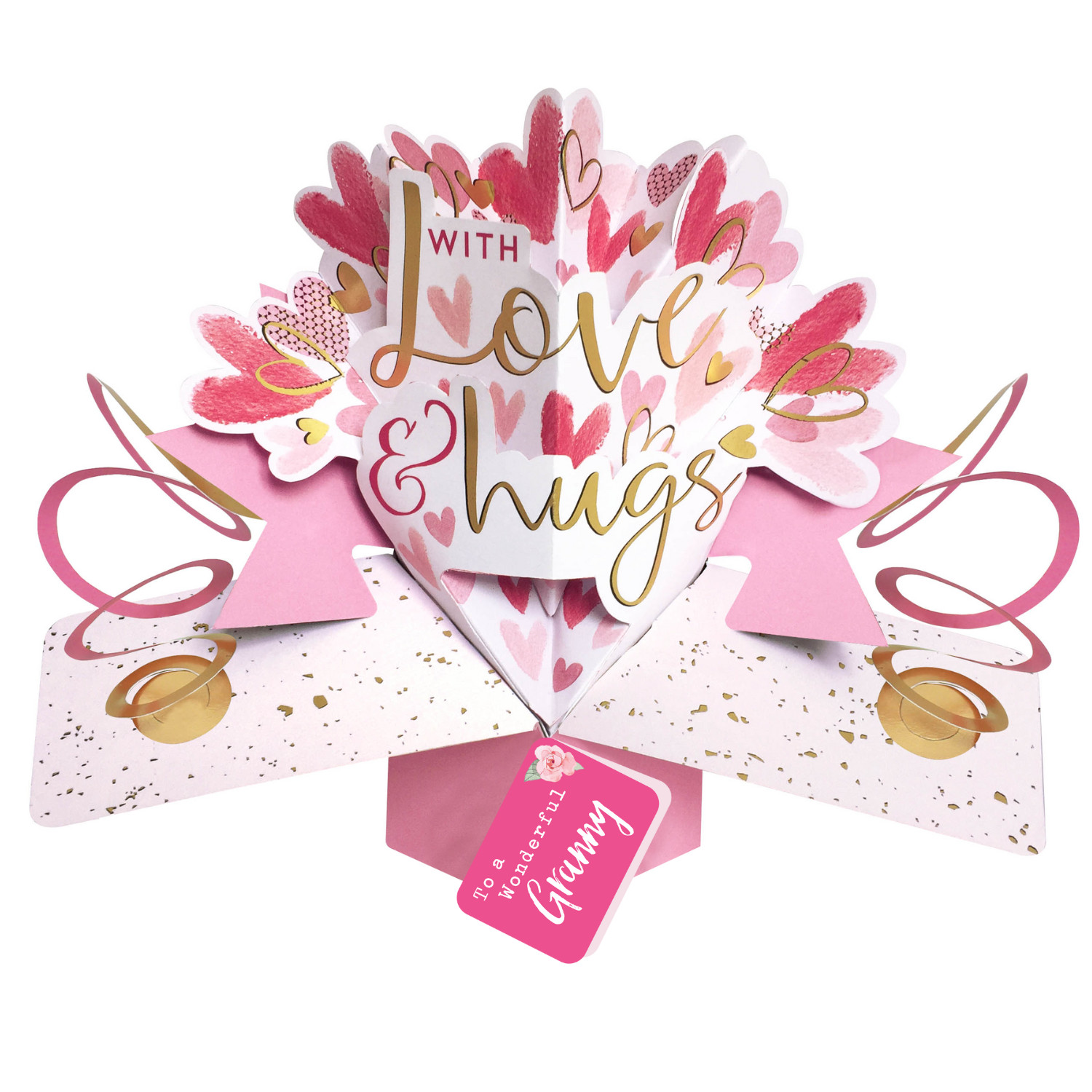 To A Granny With Love & Hugs Pop Up Card Mother's Day, Birthday, Any Occasion