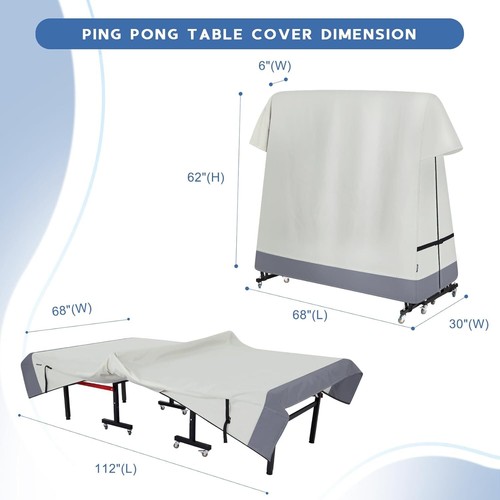 Ping Pong Table Cover Outdoor Waterproof, Dual Function Table Tennis Cover Fi... - 第 2/11 張圖片