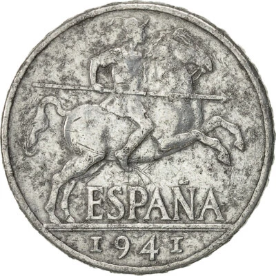 [#428244] Monnaie, Espagne, 10 Centimos, 1941, TB+, Aluminium, KM:766 - Photo 1/2