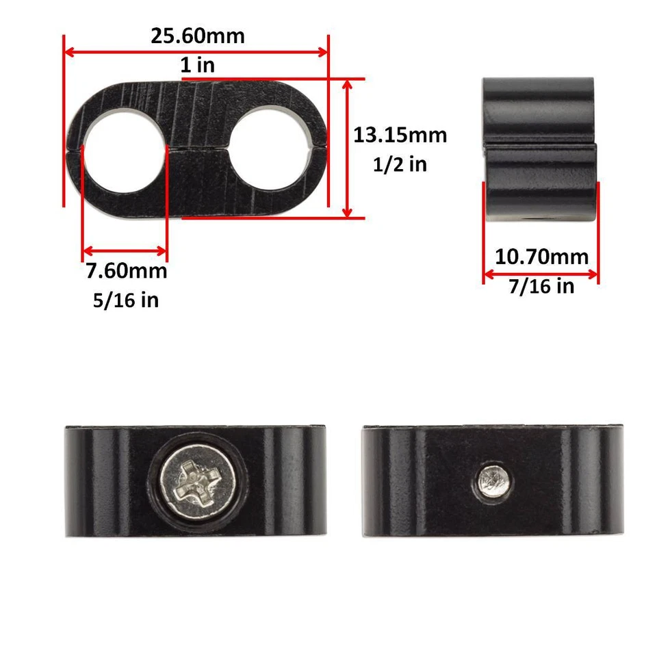 Abrazadera de cable de acelerador negro universal espaciador de línea de freno para motocicleta Foto 2 de 3