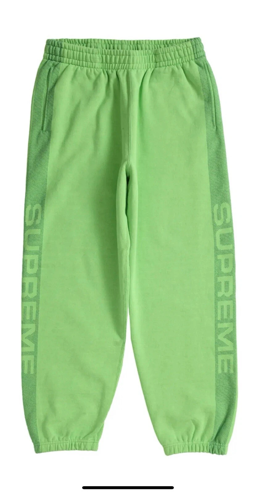SUPREME NEW YORK Jacquard pantalon à rayures vert vif ss24 neuf taille moyenne