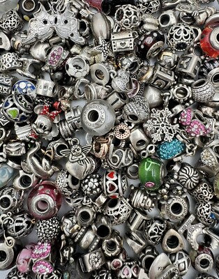 (1) Zufälliger Pandora Sterling Silber Charm/Perle 
