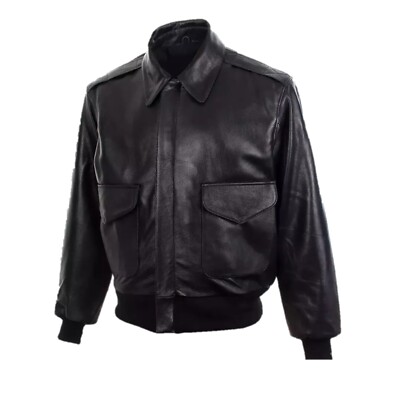 lcflyvint - leather goat jacket, pilot -2 A Black jacket “短丈“bomber A-2“Classic“black“羊革 | NYC® Schott ジャケット・アウター