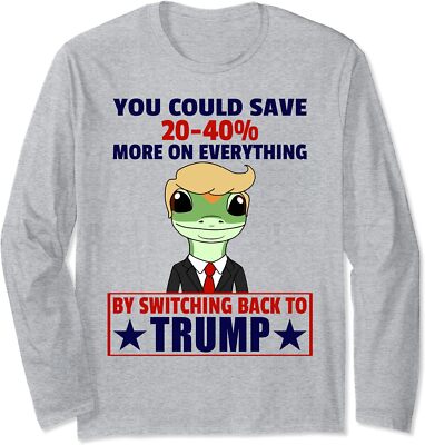 Funny Trump Gecko Switch Back To Trump Save Republica Long Sleeve T-Shirt