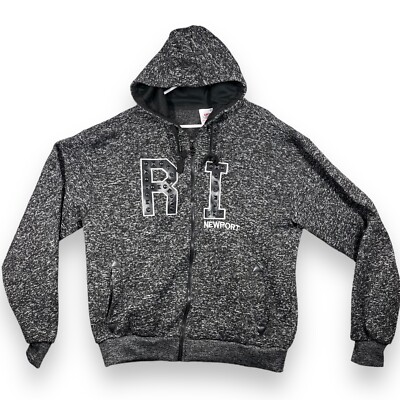 Dimco Apparel Newport RI Black/White Full Zip/Drawstring XL Fleece Hoodie