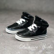 1/3 Uncle BJD High Top Sports Sneakers Doll Basketball Board Shoes Solid Black