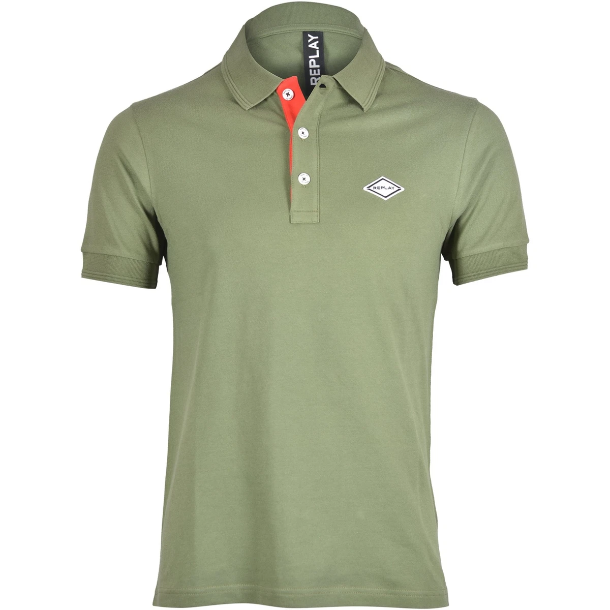 Replay Pique Men's Polo Shirt, Olive Green | eBay