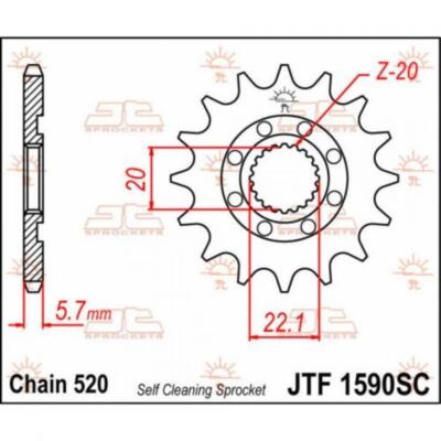 JTF1590.13SC STAHLRITZEL JT YAMAHA YZ 250 F 2013- Schritt 520 - 13 Zähne