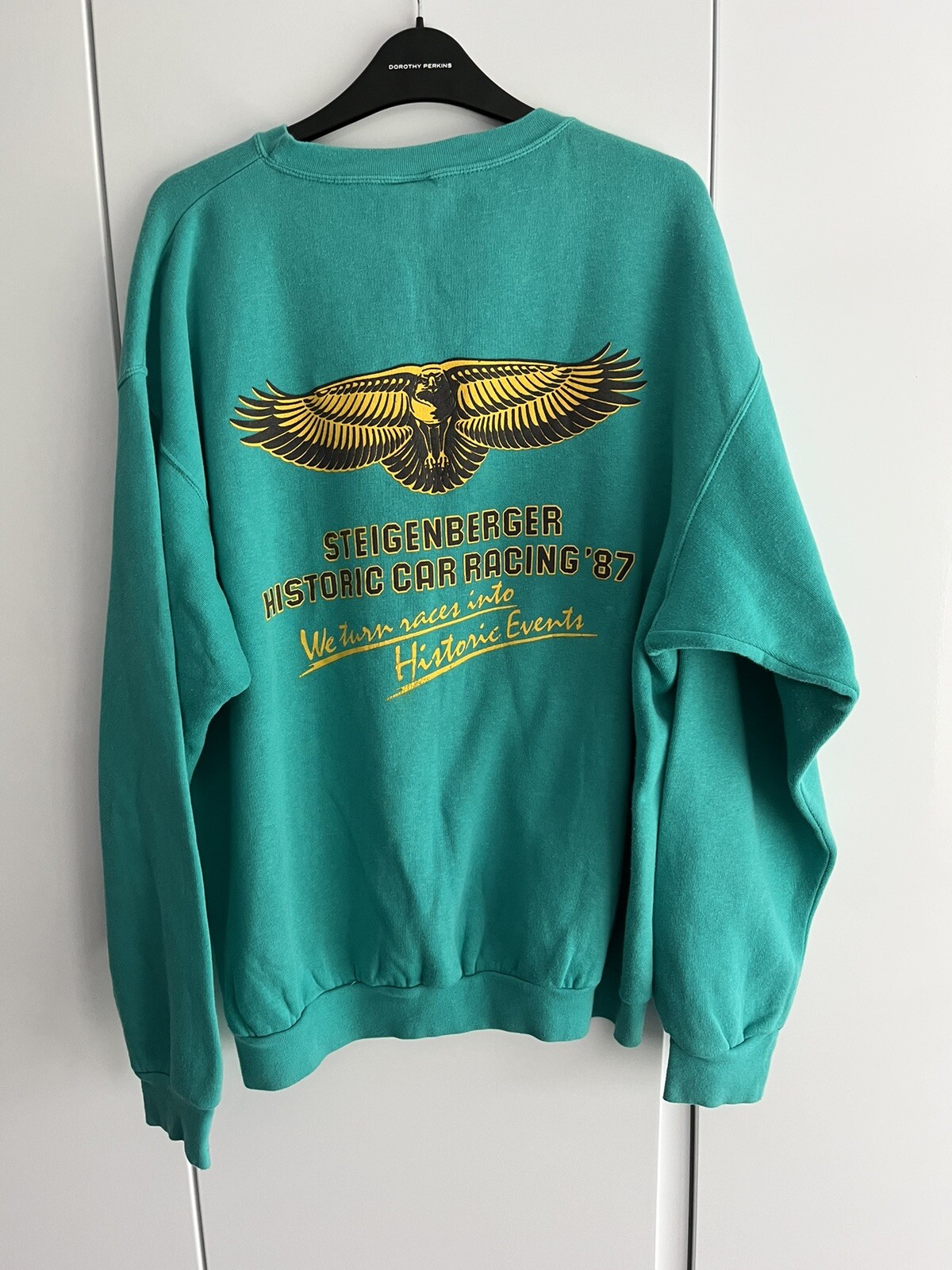 Vintage Steigenberger Historic Car Racing Sweatshirt Green UK Large