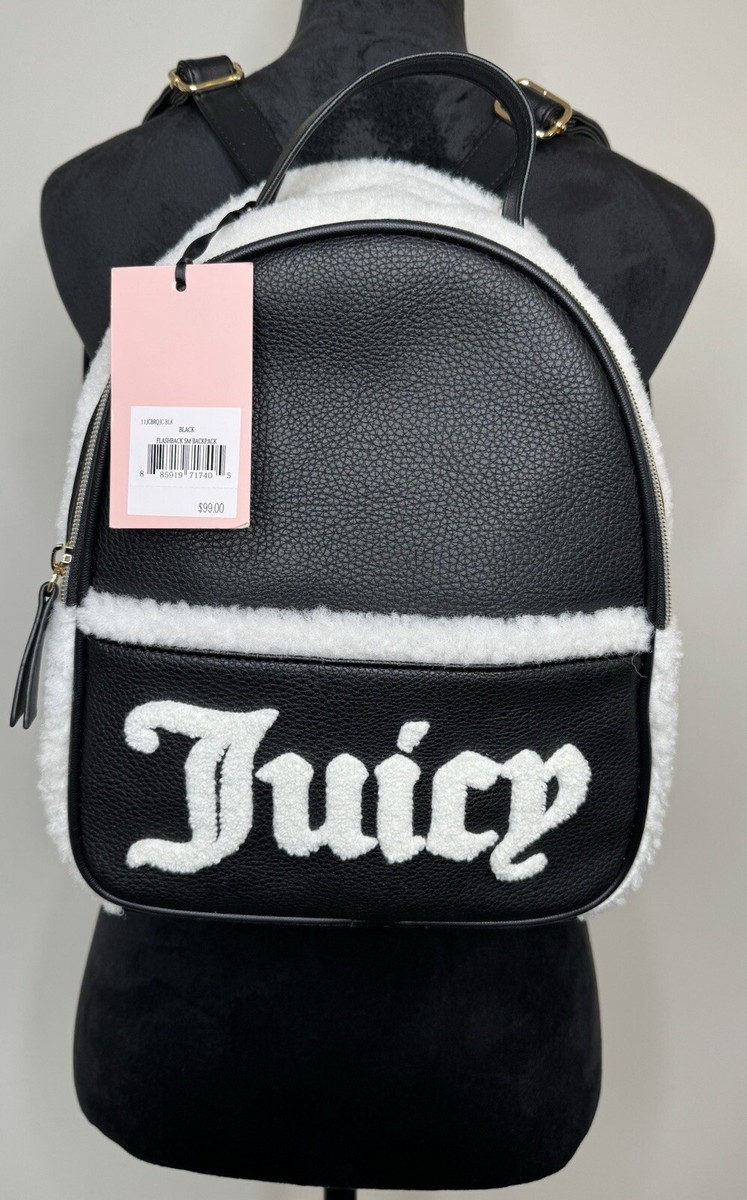 NEW Juicy Couture Black & White Shearling Flashback Backpack  display picture 3
