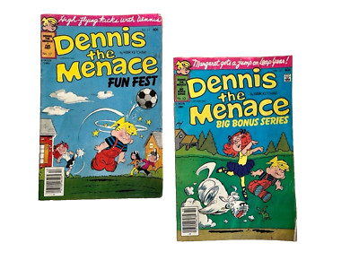 2 Vintage 1980's Dennis the Menace Comics: #10 Big Bonus Series and #17 Fun Fest