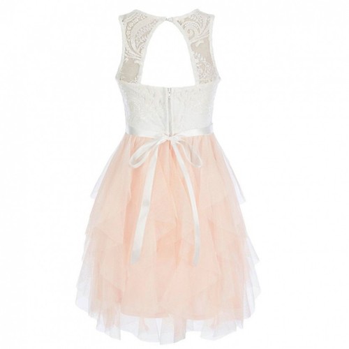 RARE EDITIONS - Rhinestone Cascade Spring Easter Dress - Blush - size 16. RP $84 - Picture 2 of 10