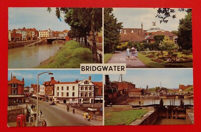 Vintage Bridgwater Somerset Postcard Multiple Views (See photos)