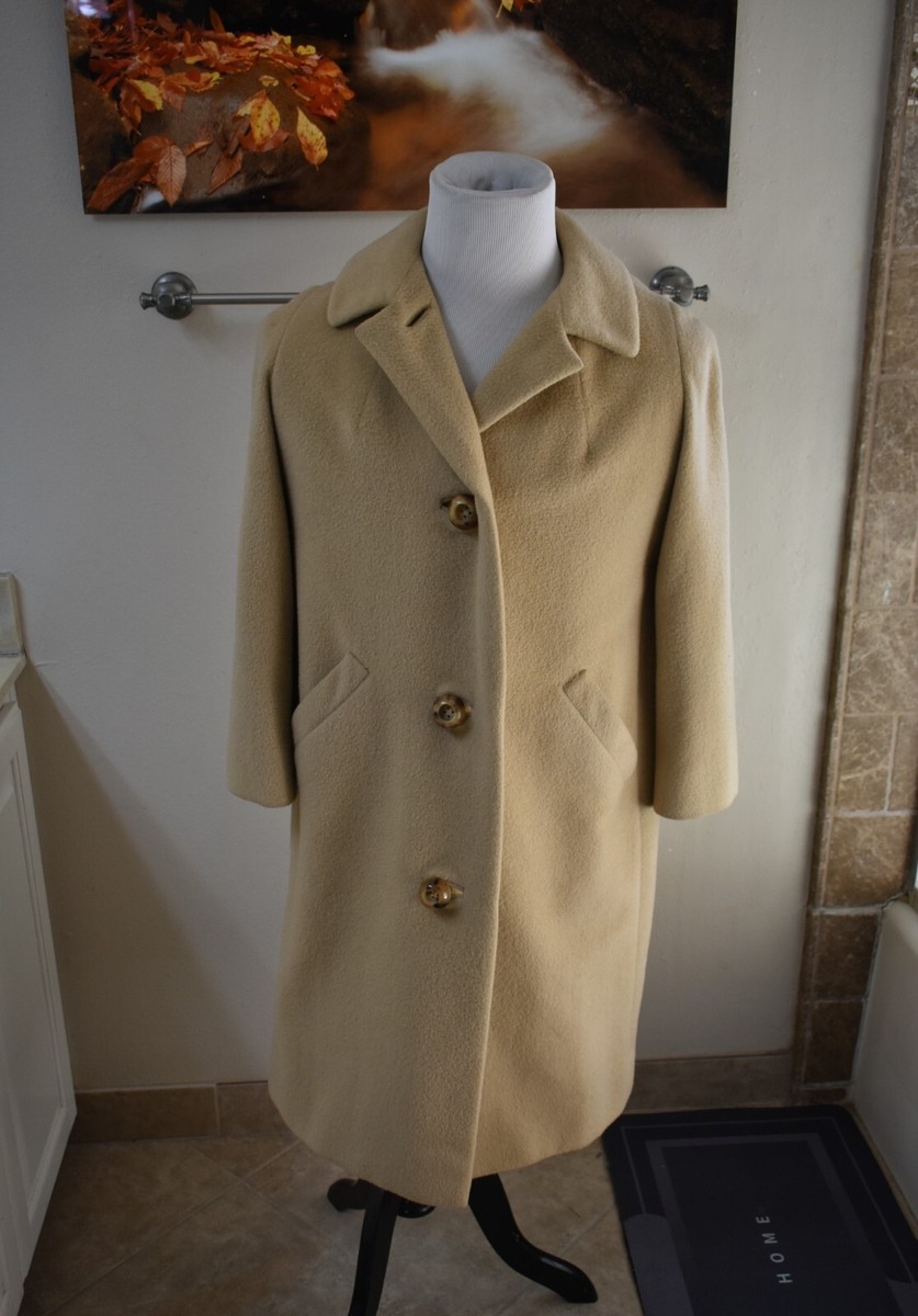 VINTAGE VTG Neiman Marcus Pure Cashmere Long Trench Coat button