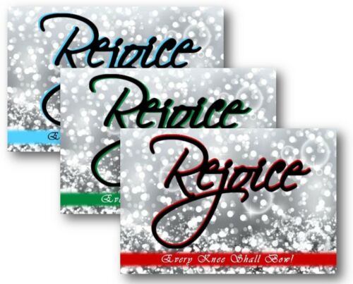&#034;Rejoice&#034; Christmas-3-Pack Greeting Cards w/ Envelopes-Christian Inspirational 