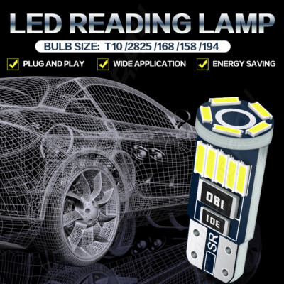 2 X White T10 194 W5W LED License Plate Light Bulb for 2006-2010 Hummer H3