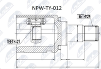 NPW-TY-012 NTY Gelenksatz, Antriebswelle FüR Lexus,Toyota,Toyota (Gac)