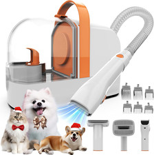 Pet Dog Cat Grooming Vacuum Kit with Pet Clippers Low Noise Dog Shedding Brush