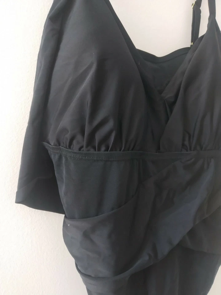 Traje de baño Ava & Viv negro 1 pieza para mujer talla grande 24W estrellas ajustables Foto 3 de 4