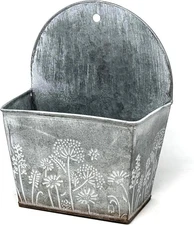 allgala Galvanized Planter Wall Mount Hanging Pot Indoor and Outdoor Decoration