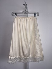Vtg Sliperfection Cream Half Slip With Side Lace Trim Size Small Antron Nylon