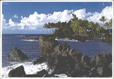 Vintage Postkarte Mauis schöne Küste Hawaii Küstenlandschaft 1970 Luft