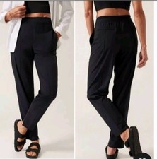 Athleta Vienna Slim Pants Pull On High Rise Trousers Black Womens Size 2