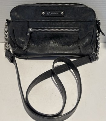B. Makowsky Black 100% Genuine SOFT Leather Bag Purse VGUC 11 x6 