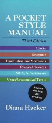 A Pocket Style Manual: Updated With APA's 2001 Guidelines - VERY GOOD