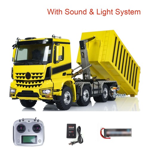 LESU 1/14 Hydraulic RC Roll On/Off Dump Truck Metal Waste Bin RTR Tipper Model - Picture 4 of 12
