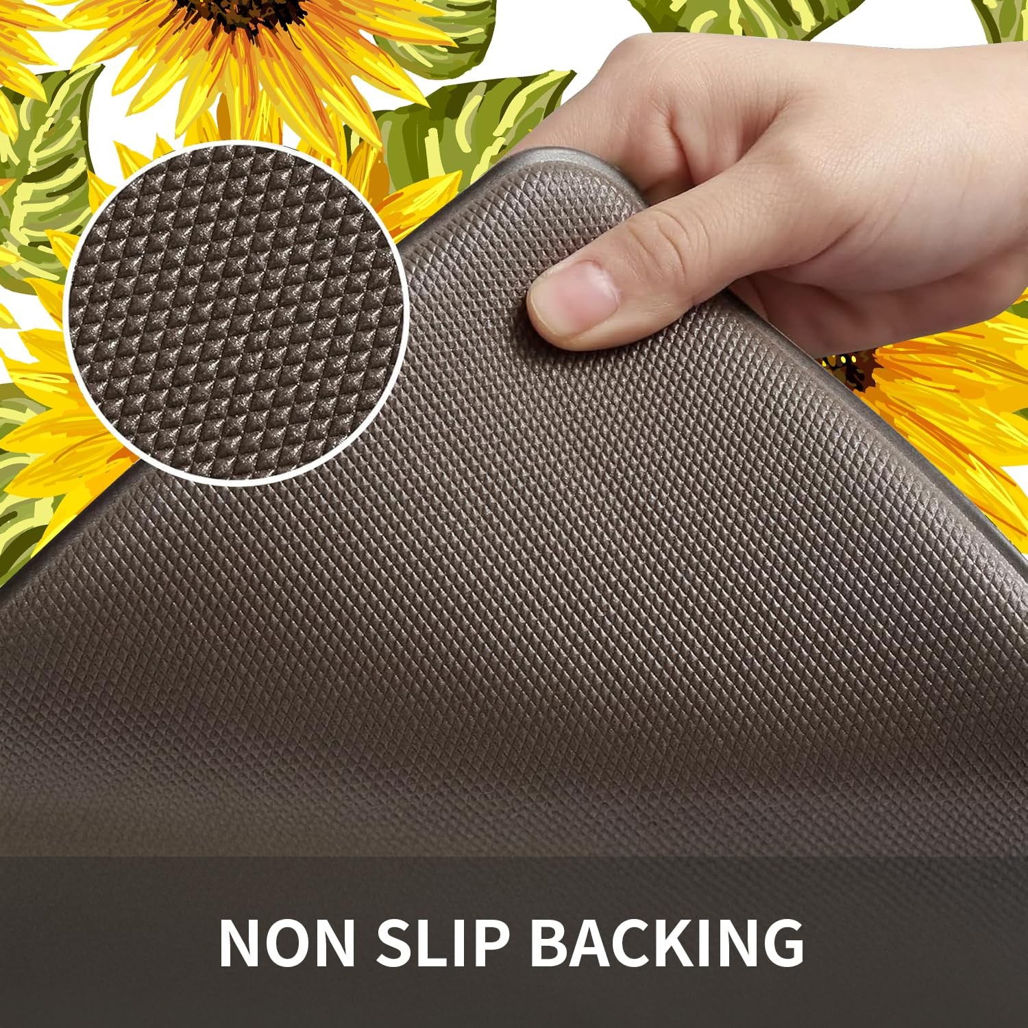 Sunflower Kitchen Mats for Floor Set of 2 - Anti Fatigue Mats for Kitchen Flo...