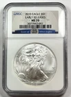 2010- $1 American Silver Eagle NGC MS70 1 oz .999 Coin Early Releases