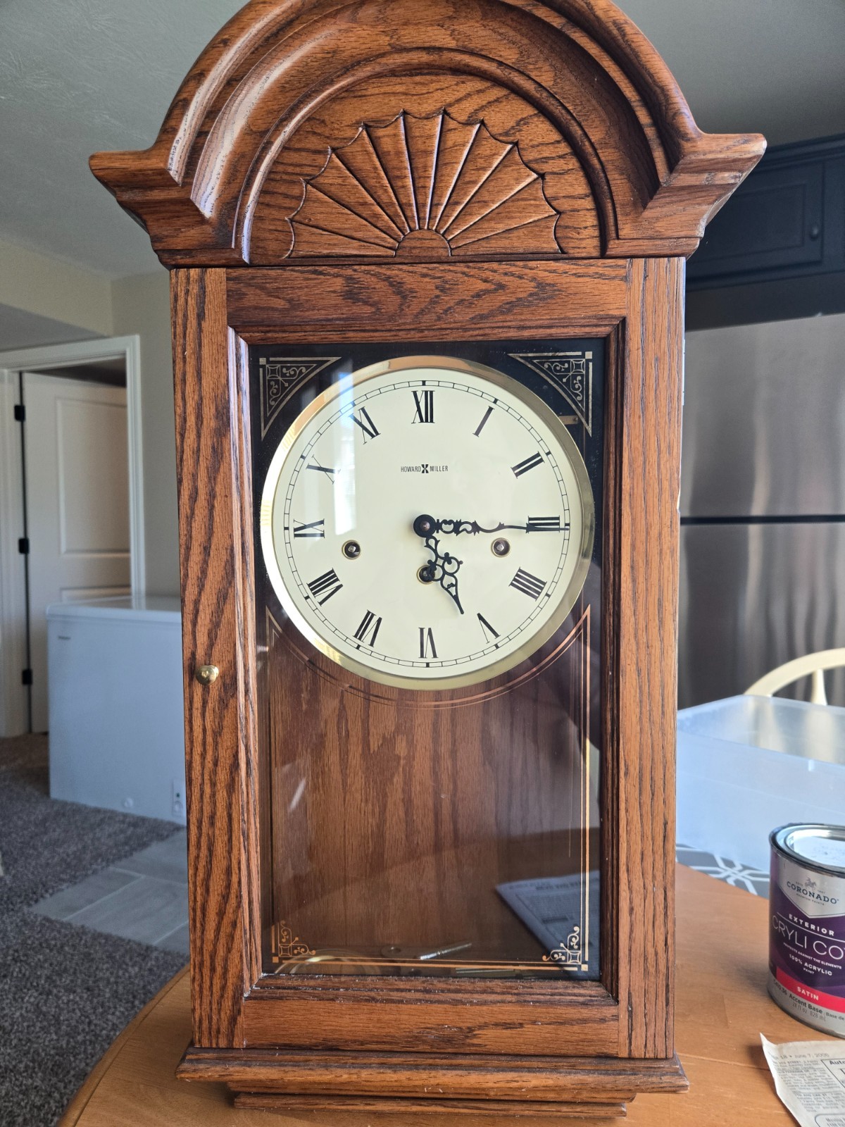 Howard Miller 'Fantasia' Oak Wall Clock, Mechanical wKey, 613-230