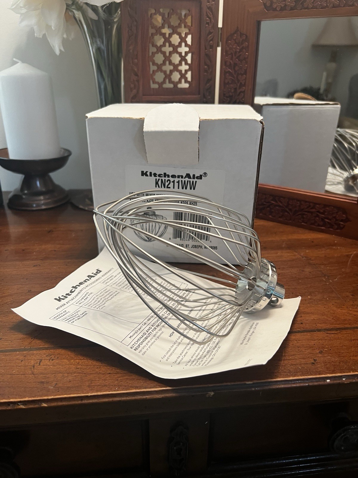 KitchenAid KN211WW 11-inch wire whip attachment compatible with select stand mixer models-image