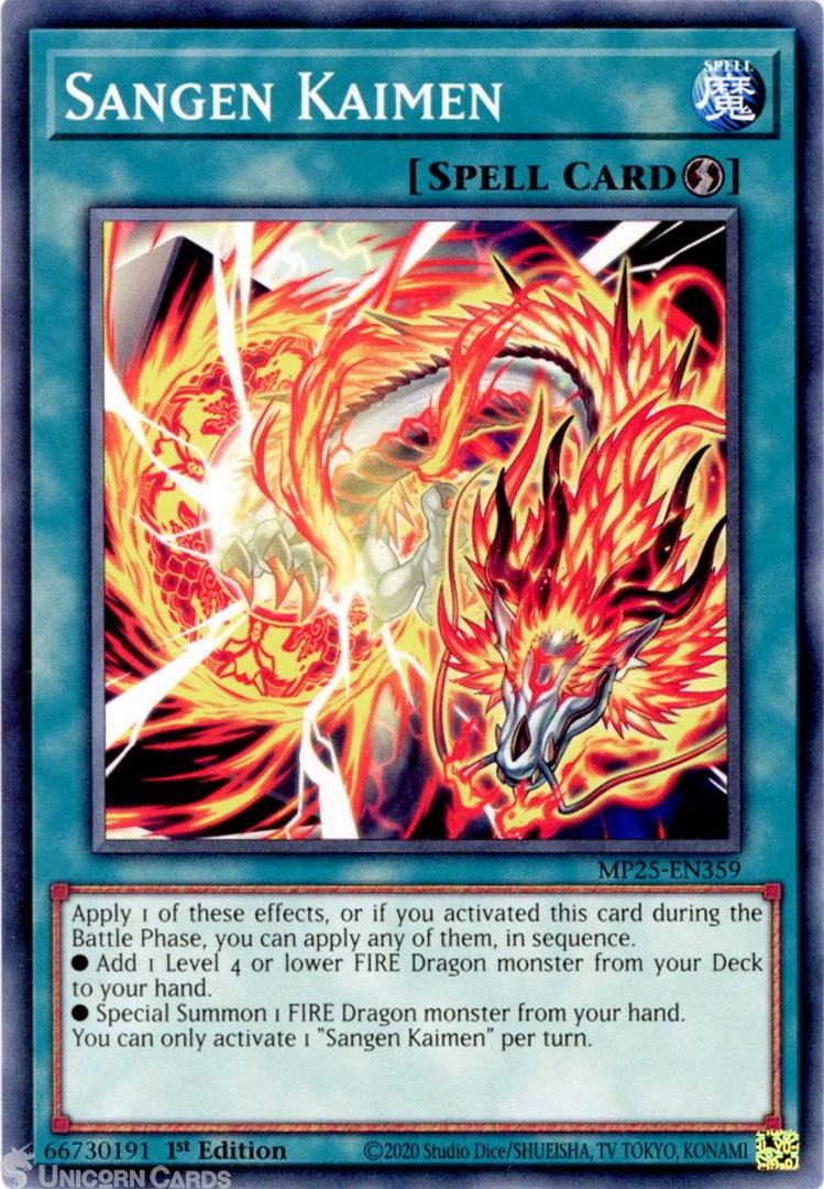 MP25-EN359 Sangen Kaimen : Common 1st Edition Mint YuGiOh Card