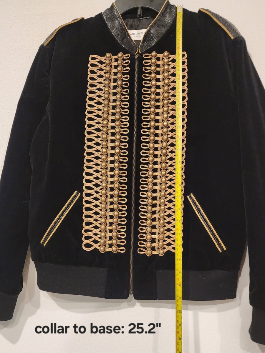 SAINT LAURENT PARIS ジャケット レディース Saint Laurent Paris Satin Blood Lustre Teddy Jacket 52 L XL Hedi