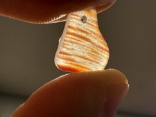 Sea glass - Top Drilled Piece with Red Stripes - Lot  456