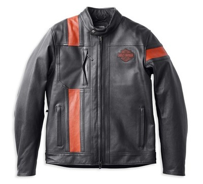 Men's H-D Victory Lan Cowhide Leather Motorbike Jacket C-E Approved Protection