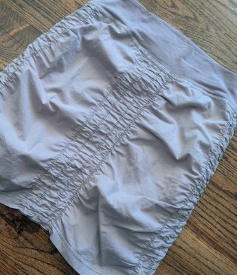 XCVI Wearables Trace Skirt Womens Sz M Ruched Stretch Gray/Lavender Pull On