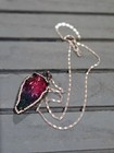 Vintage Watermelon Glass Hematite Accented Arrowhead Pendant Necklace — photo 2