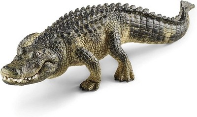 Schleich Wild Life Realistic Alligator Figurine with Movable Jaw - Detailed A...