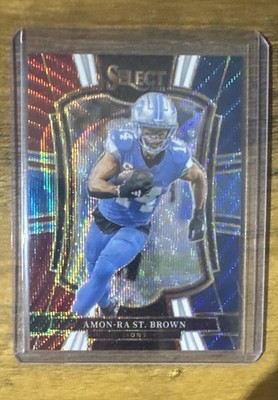 2025 Panini Select - Premier Level Amon-Ra St. Brown #170 Tri-Color Prizm /299