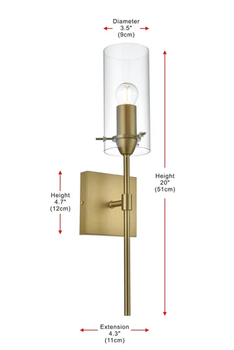 Living District Elsreth 4.5" Wall Sconce Clear Shade In Satin Gold - Picture 7 of 7