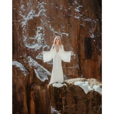 NWT $1400 Halston Silk Isabel Crepe V-Neck Gown Maxi Bridal Wedding Dress Sz 2