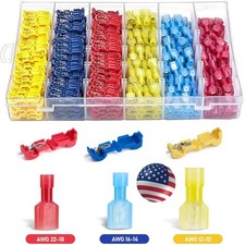 300Pcs T Tap Quick Disconnect Wire Connectors Insulated Crimp Cable Terminals