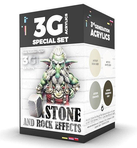 AK Interactive AK1074 - Wargame Color Set Stone And Rock Effects - New