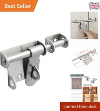 Serratura a bullone scorrevole antigraffio per cancelli e capannoni in legno - finitura spazzolata