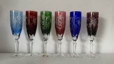 Nachtmann Traube Bunter Überfang 6 Sektkelche 1 Wahl  „N“ aquamarinblauer Top