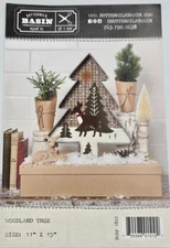 WOODLAND TREE Primitive Wool Pattern Buttermilk Basin Christmas Winter Deer Star