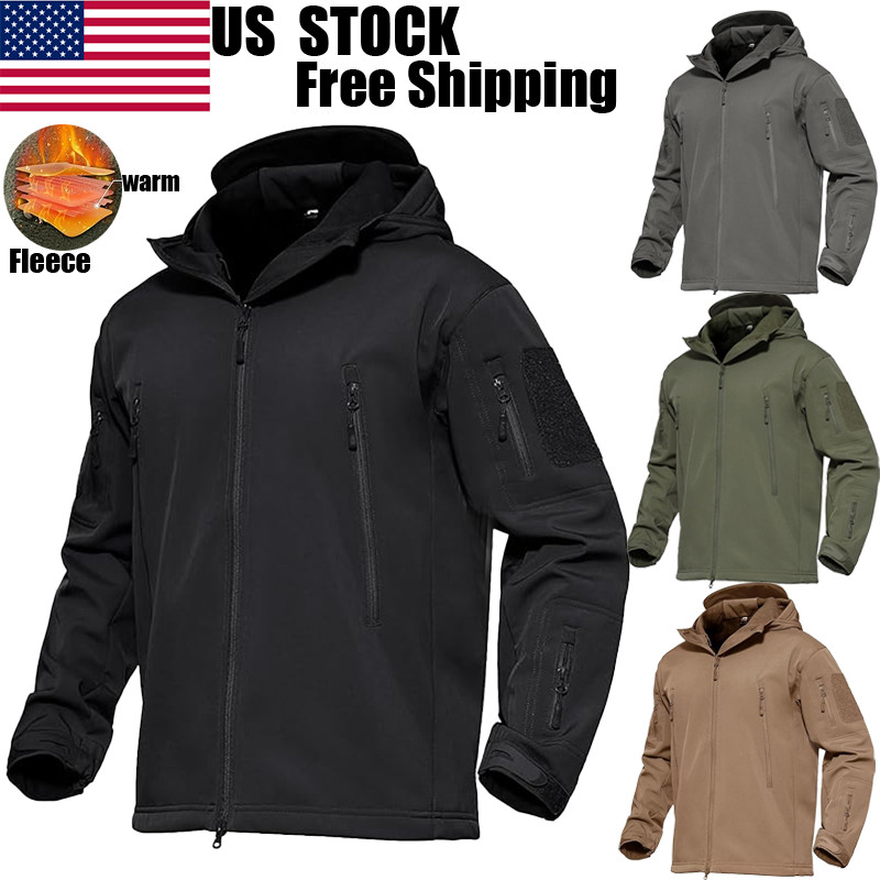 Mens Jacket Winter Warm Waterproof Hooded Combat Outdoor Tac